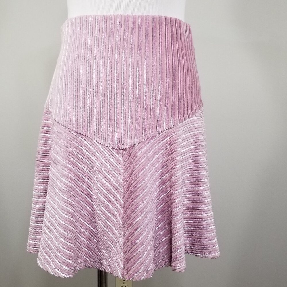 Free People Ribbed Corduroy Camden Mini Skirt S Womens Pink High Waist Pull On